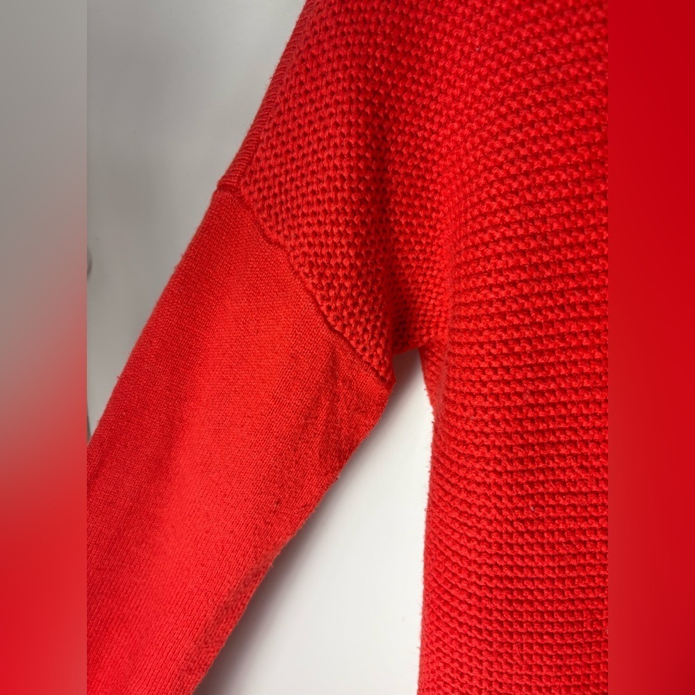 Boden Red Cashmere Blend Textured Knit Dolman Sweater Women’s Size 6 - Picture 3 of 7